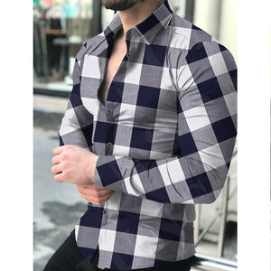 European And American Men's Long-sleeved Shirt Printing