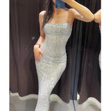 Women's Slimming Silver Paillette Dress