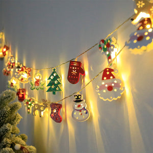 Christmas LED Light String Santa Claus Elk Snowman