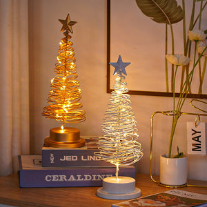 LED Christmas Tree Spiral Light Table Ornament Wrought Iron