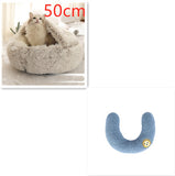 2 In 1 Dog And Cat Bed Pet Winter Bed Round Plush Warm Bed House Soft Long Plush Pets Bed Pet Products