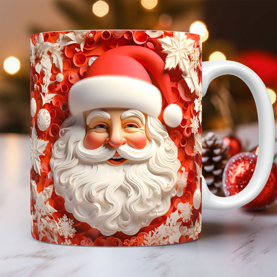 Creative 3D Christmas Ceramic Mug Unique Space Design Snowman Santa Coffee Cup Tea Milk Mug Christmas Gifts For Kids Adults Kitchen Gadgets